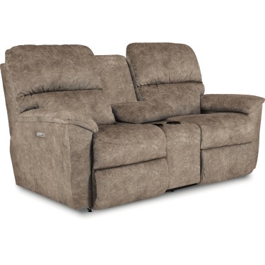 Brooks Power Reclining Loveseat w/ Headrest & Console