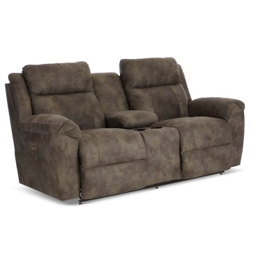 Joel Power Reclining Loveseat w/ Headrest Lumbar & Console