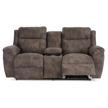 3. Joel Power Reclining Loveseat w/ Headrest Lumbar & Console