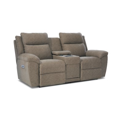 1. Joel Power Reclining Loveseat w/ Headrest Lumbar & Console