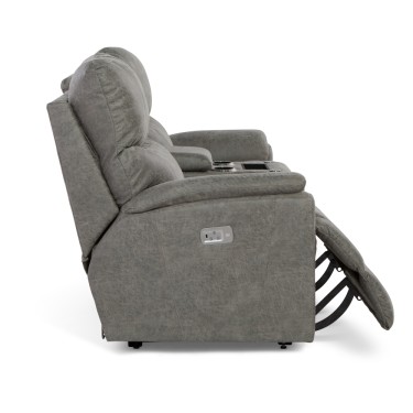 3. Trouper Power Reclining Loveseat w/ Headrest Lumbar & Console